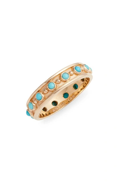 Anzie Dew Drops Marine Band Ring In Turquoise