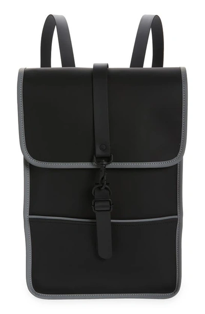 Rains Mini Reflective Waterproof Backpack In Black Reflective