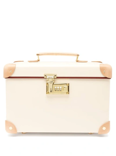 Globe-trotter Safari 13" Leather-trimmed Fiberboard Vanity Case In Cream