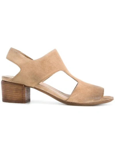 Marsèll Cut-out Block Heel Sandals In Beige