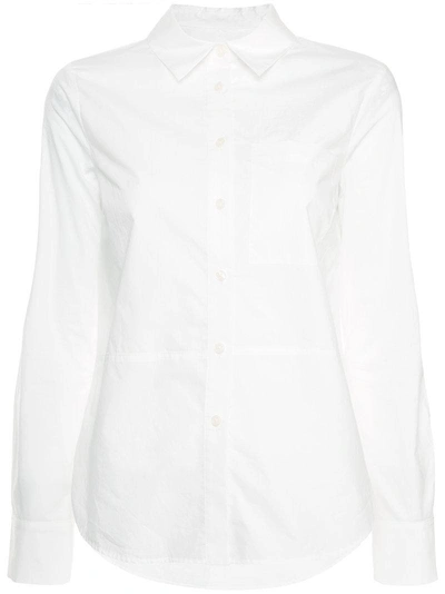 Derek Lam 10 Crosby Long Sleeve Button-down Shirt With Ruffle Detail - White