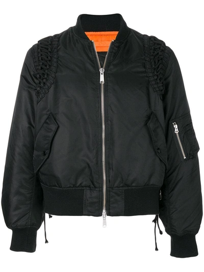 Ktz Laced Up Bomber Jacket - Black