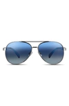 Velvet Eyewear Bonnie 52mm Gradient Aviator Sunglasses In Silver/blue