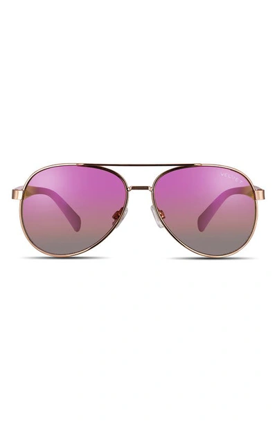 Velvet Eyewear Bonnie 52mm Gradient Aviator Sunglasses In Rose Gold/pink