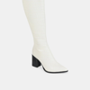Journee Signature Women's Laila Block Heel Knee High Dress Boots In Off White