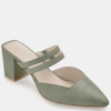 Journee Signature Women's Kaitlynn Block Heel Slip On Pumps In Green