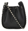 Valentino Garavani Rockstud Grained Leather Bucket Bag In Black