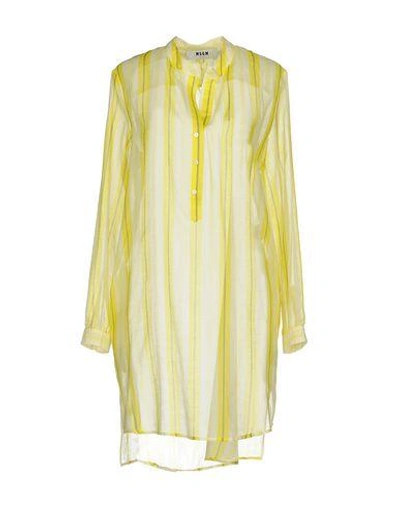 Msgm Short Dress In Yellow