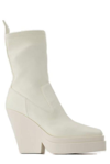 Gia Borghini Gia 15 Texan Stretch Platform Boots In Ivory