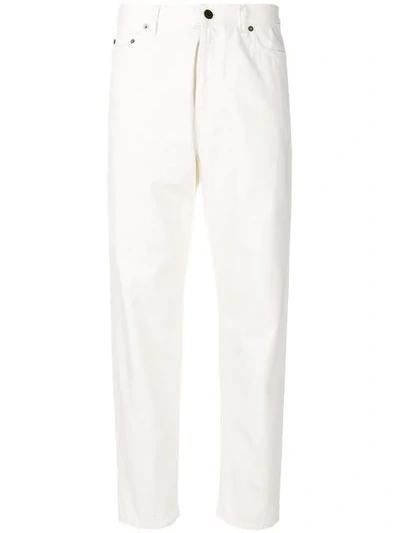 Saint Laurent Mid-rise Straight-leg Boyfriend Jeans In White
