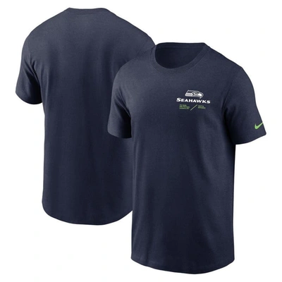 Nike Men's Dri-fit Lockup Team Issue (nfl Seattle Seahawks) T-shirt In Navy