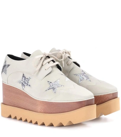 Stella Mccartney Elyse Star Platform Derby Shoes In Beige