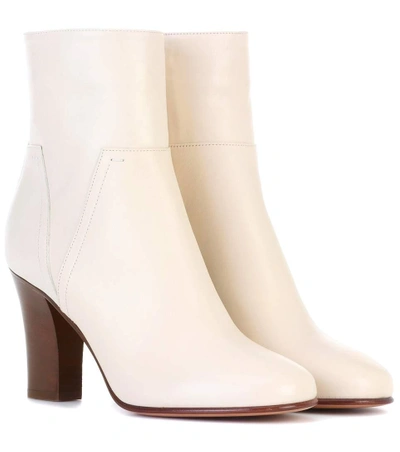 Valentino Garavani Leather Ankle Boots In White