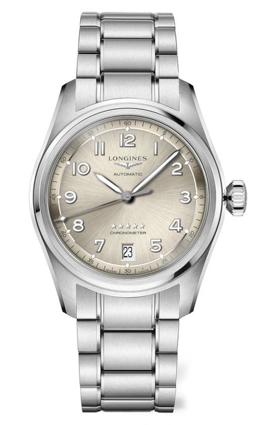 Longines Spirit Automatic Bracelet Watch, 37mm In Beige/silver