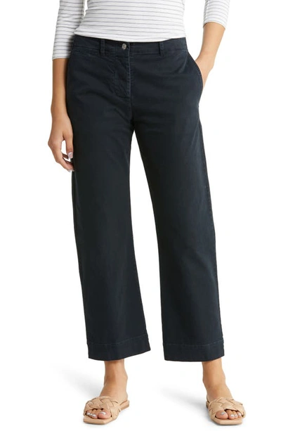 Nili Lotan Tomboy High Waist Stretch Cotton Trousers In Carbon