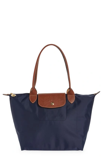 Longchamp Le Pliage Small Nylon Shoulder Tote Bag In Blue