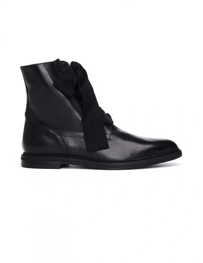 A.f.vandevorst Leather Ankle Boots In Black