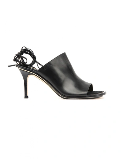 Ann Demeulemeester Mule Shoes With Leather Straps In Black