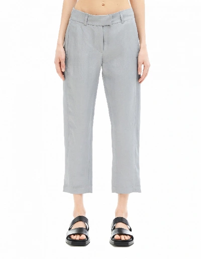 Ann Demeulemeester Linen And Nylon Trousers In Grey