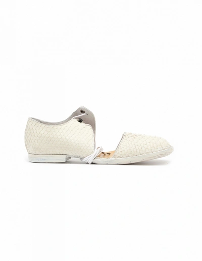 Barny Nakhle Python Leather Shoes In White