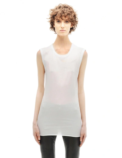 Haider Ackermann Printed Ribbed Top In White