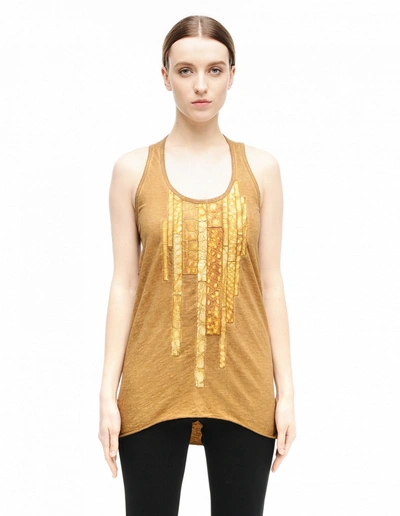 Isaac Sellam Cotton And Leather Tank Top In Yellow