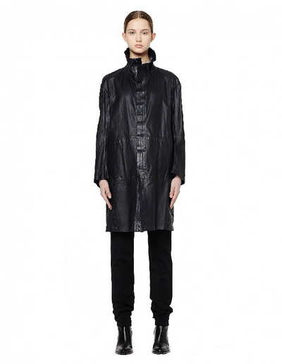 Isaac Sellam Leather Coat In Black