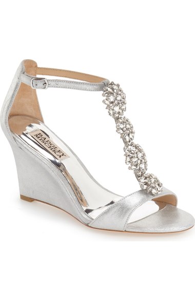 Badgley Mischka 'lovely' Embellished Wedge Sandal (women) In Silver ...