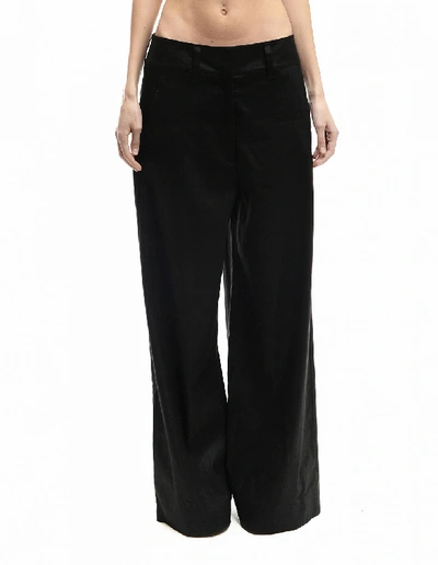 Maison Margiela Linen And Rayon Trousers In Black