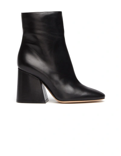 Maison Margiela Leather Ankle Boots In Black