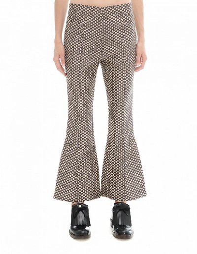 Marni Cotton And Silk Trousers In Brown