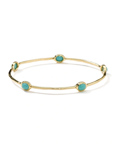 Ippolita 18k Gold Rock Candy 5-stone Bangle In Turquoise