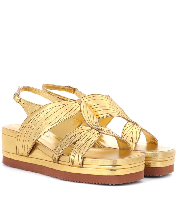 dries van noten gold sandals