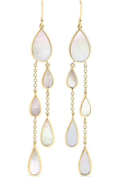 Ippolita 18k Polished Rock Candy Multi-pear 2-chain Drop Earrings In Mother-of-pearl In Gold