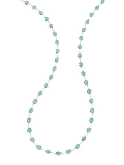 Ippolita Women's Polished Rock Candy 18k Yellow Gold & Turquoise Confetti Necklace In Turquoise Slice