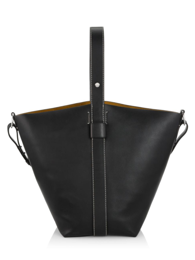 Proenza Schouler White Label Leather Bucket Bag In Black