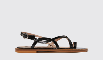 Scarosso Carol Sandals In Black - Patent Leather