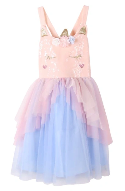 Zunie Kids' Sequin Embroidered Tulle Dress In Chmpblsper