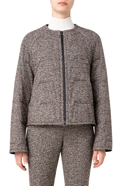 Akris Reversible Boucle & Quilted Tech Jacket In Mocha