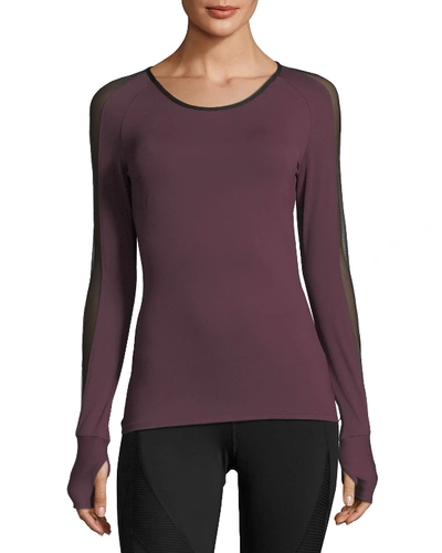 Michi Bolt Scoop-neck Long-sleeve Running Top With Mesh