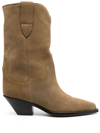 Isabel Marant Duerto Suede Boots In Khaki