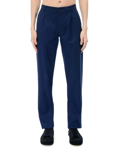Raf Simons Cotton Trousers In Blue