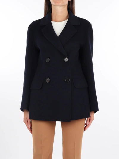 's Max Mara Wool Double-breasted Blazer In Blue