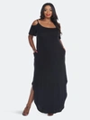 White Mark Plus Size Lexi Maxi Dress In Black