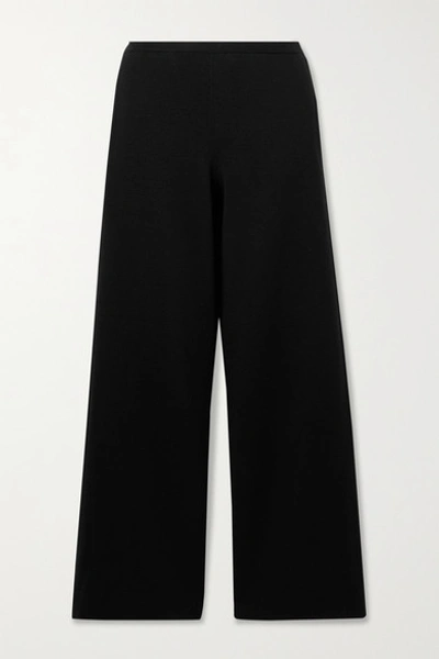 The Row Chuk Wide Leg Wool Blend Knit Pants In Black