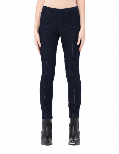 The Row Essentials Pleated Cotton Leggings In Navy Blue