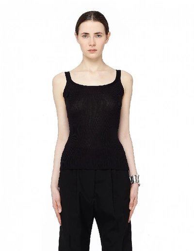 The Row Linny Silk Tank Top In Black