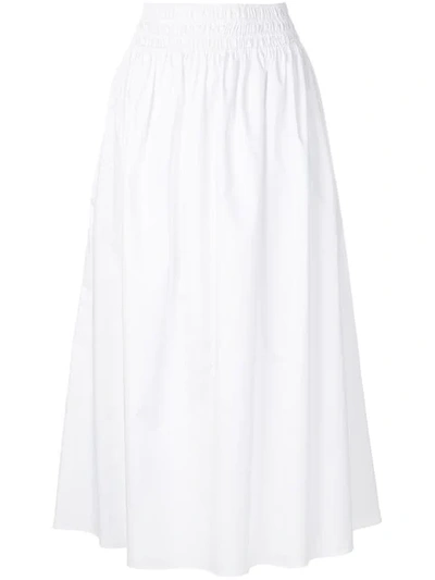 The Row Betsy Full Poplin Long Skirt In White