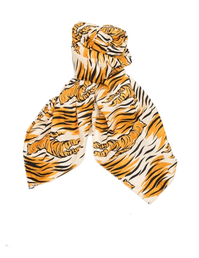 The Soloist Cotton Scarf Printed In Tiger Stripes In Orange