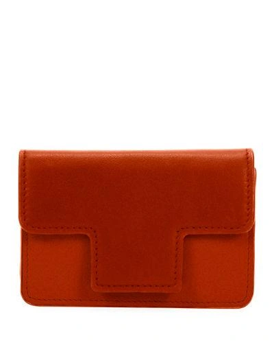 Tom Ford Colorblock Card Case In Medium Red